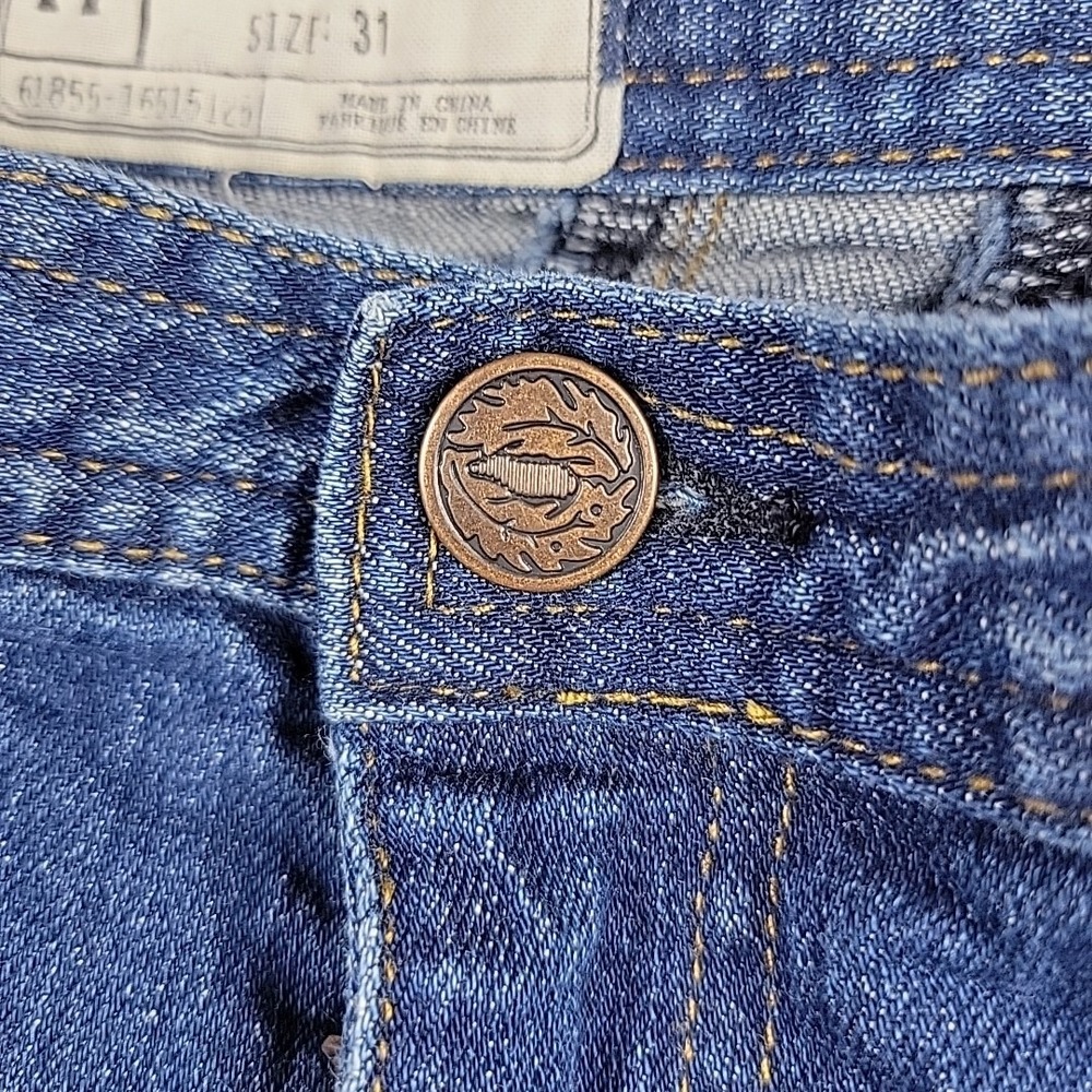 Free People Jayde Sunburst Blue Flare Jeans Women's Size 31 Hemmed READ - Picture 6 of 16